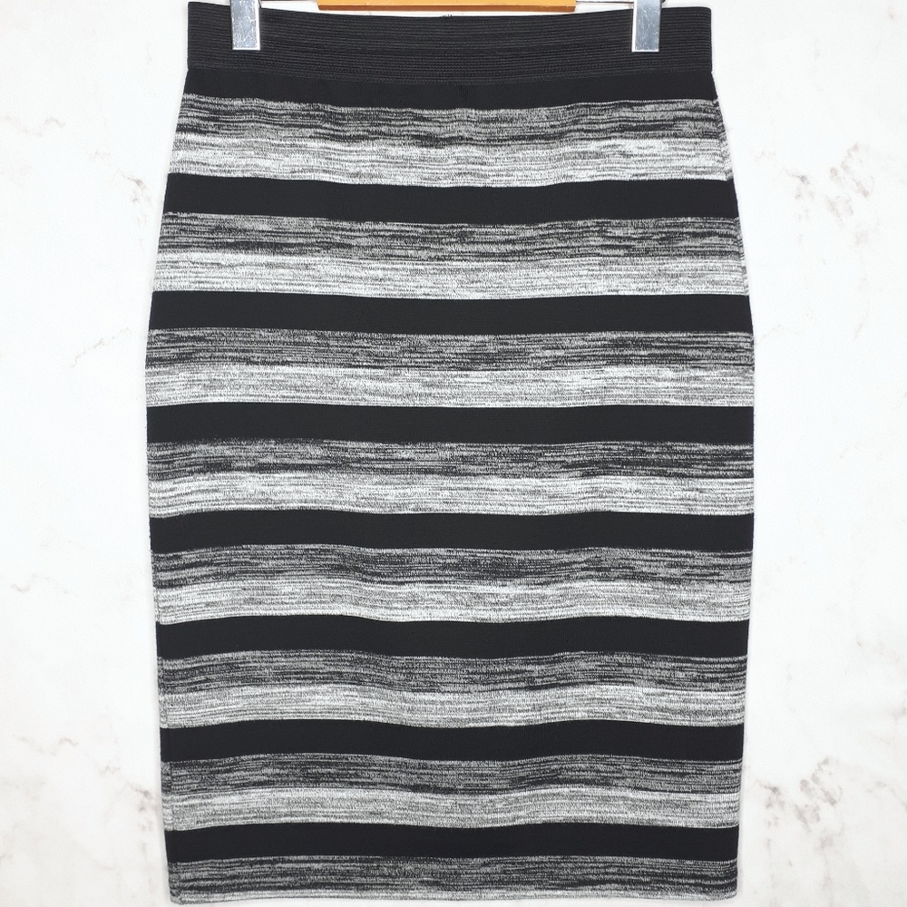 Stretch Pencil Skirt Thick Horizontal Stripes M